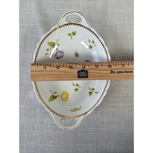 I. Godinger & Co. Spring Floral Butterfly Scalloped Curved Edges Serving Dish - Picture 11 of 11